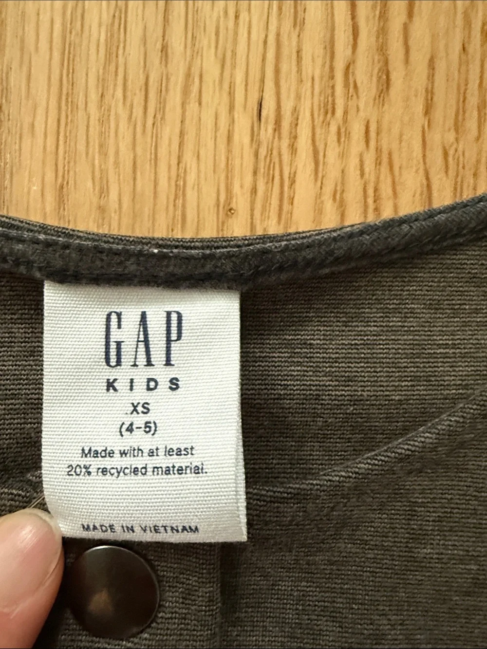 GAP XS 4-5 years light brown Snap-Front Pinafore Dress